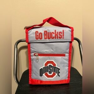 The Ohio State Buckeyes Lunch Bag Go Bucks Insulated Tote Gray Red NWT